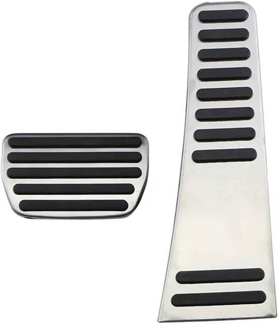 Pedaalhoezen Auto - Voetpedaal Covers - Verbeter Rijervaring - Antislip Roestvrij Staal - Set van 2 of 3 - Zilver — afbeelding 3