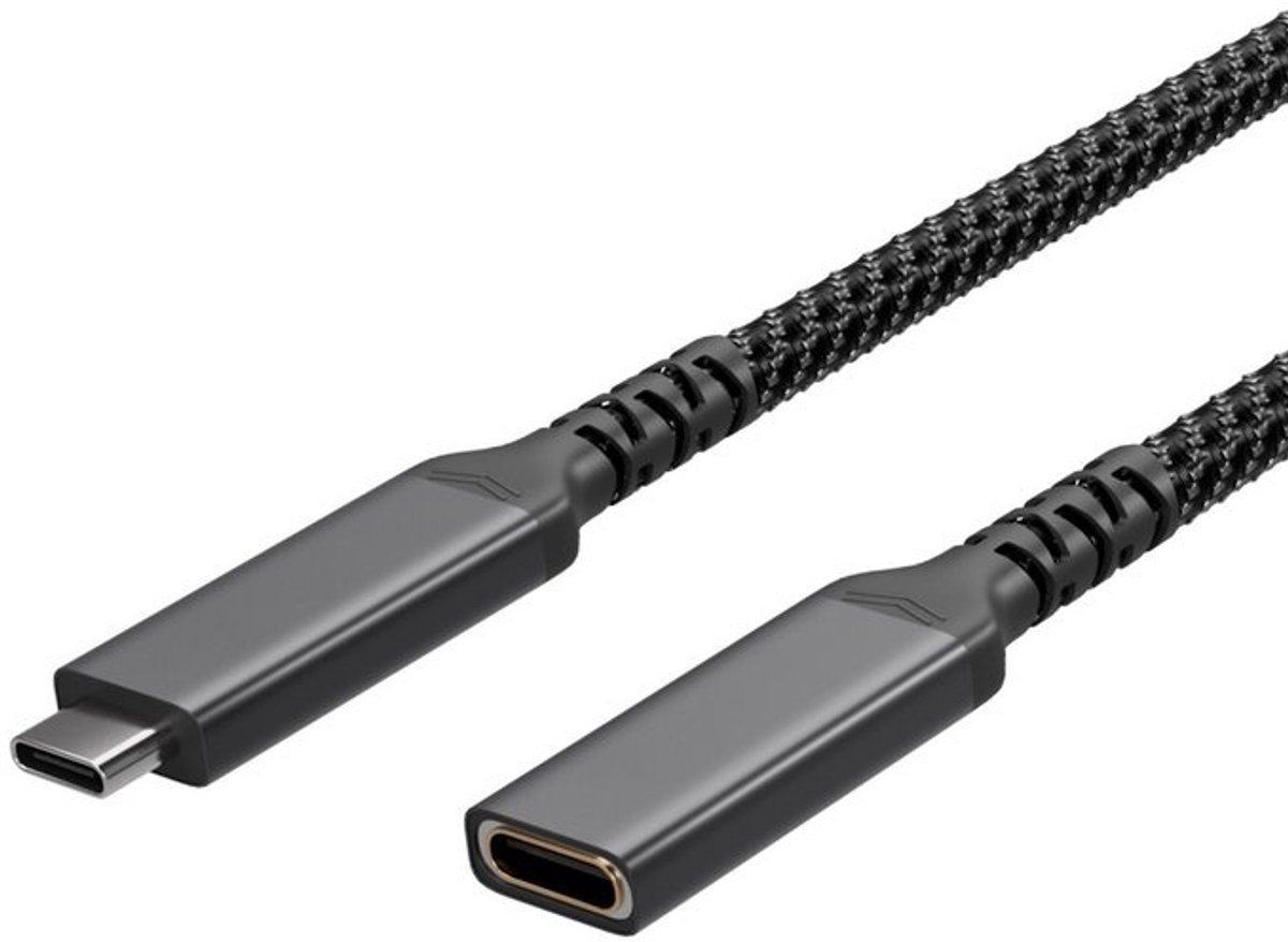 Flexline®--USB-C Verlängerungskabel, USB C Stecker auf USB-C Buchse, 3.2, PD, Textil, 1,5m