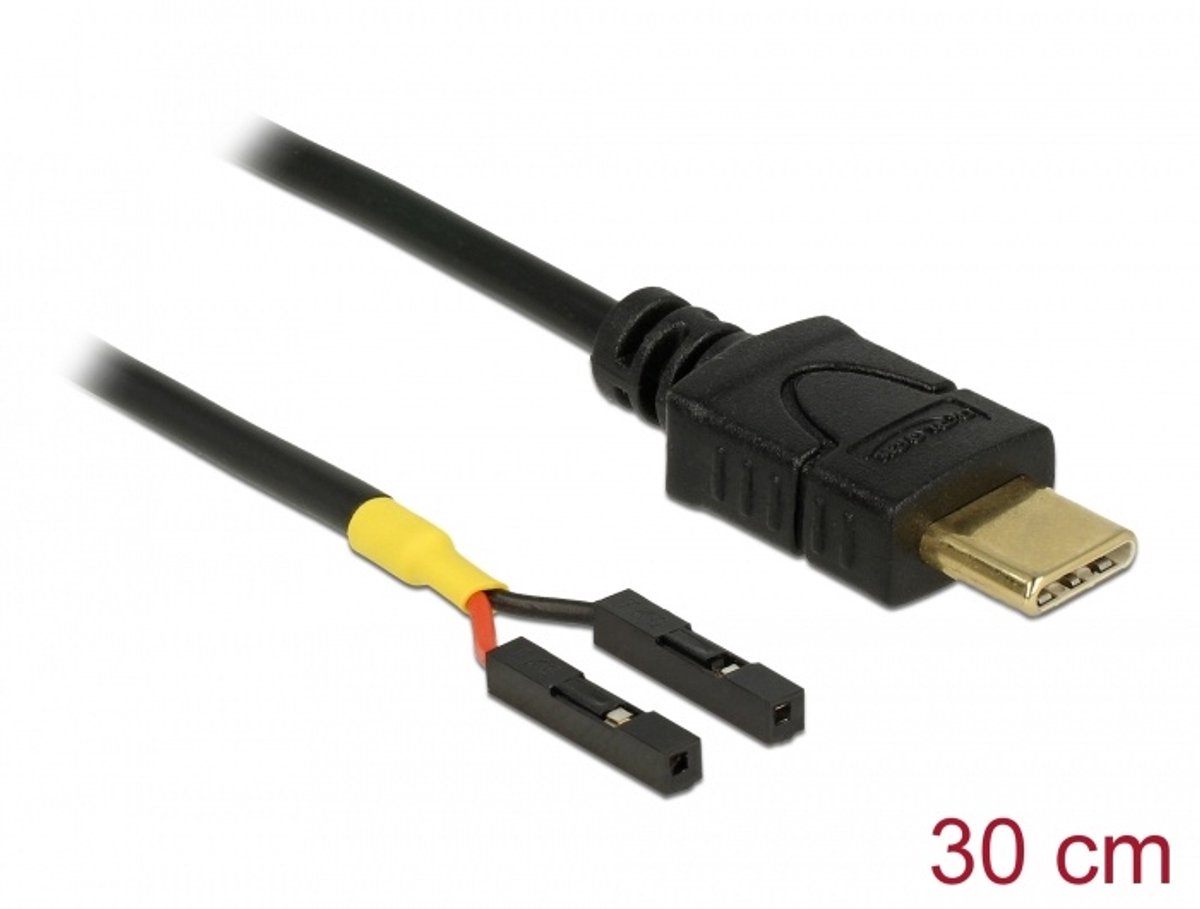 USB kabel Type-C mannelijk> 2 x Pin Header Vrouw apart vermogen 30 cm