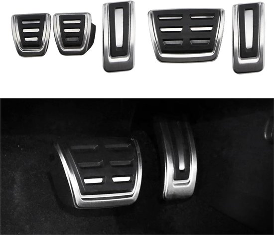 Pedaalhoezen Set - Auto Styling - Verbeterde Grip - Roestvrij Staal - MT - Zilver — afbeelding 3