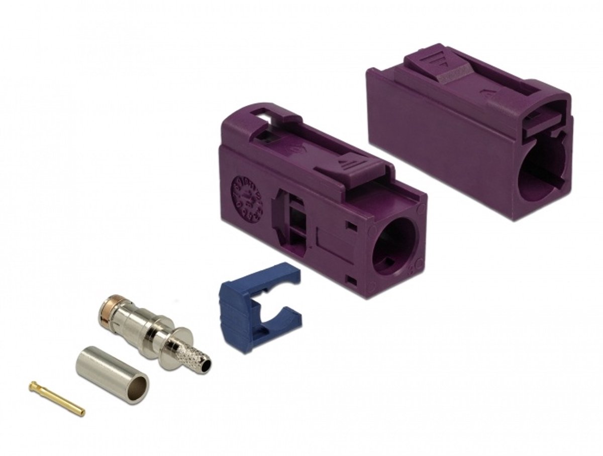 Fakra d jack 25 mm (lang) voor krimpen