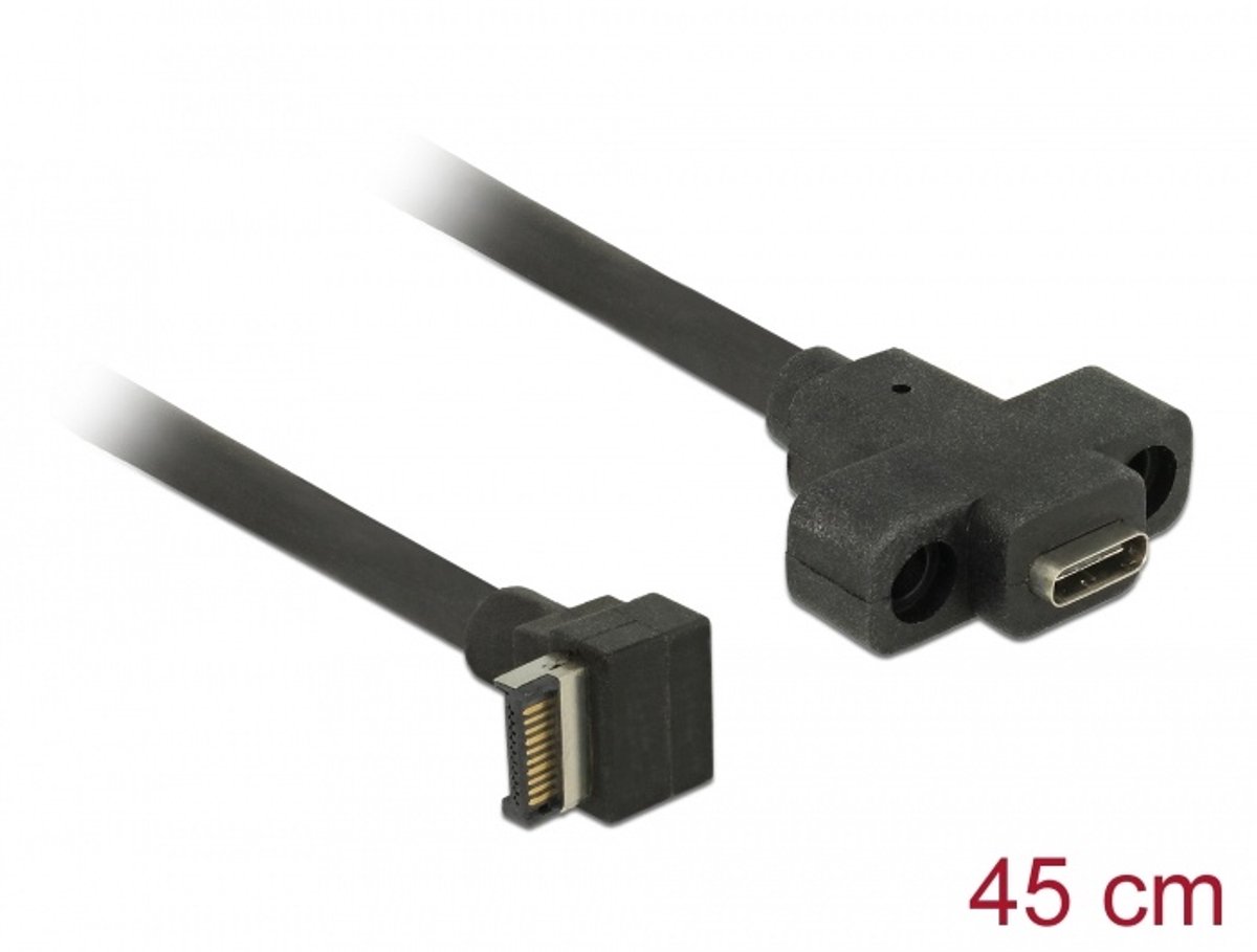 Delock Cable USB 3.1 Gen 2 key A 20 pin male > USB 3.1 Gen 2 USB Type-C™ female panel-mount 45 cm