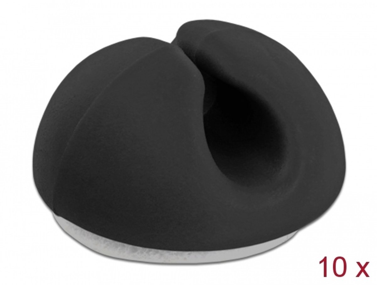 Kabelhouder mini zelfklevende set 10 stuks zwart