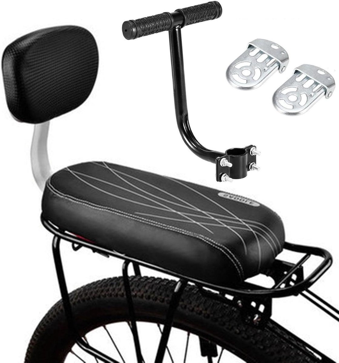 Fietszadel Kinderzitje - Extra Zadel - Veilig Kinder Vervoer - Comfortabel en Gevoerd - 37 x 25 x 16 cm