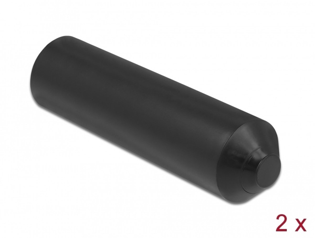 Einddoppen met binnenlijm 70 x 20 mm 2 stuks zwart