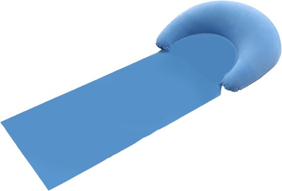 Strandmat Opblaasbaar - Lounge Mat - Ontspannen Buiten - Zandvrij Ontwerp - 160 x 70 cm - Lichtblauw — afbeelding 5