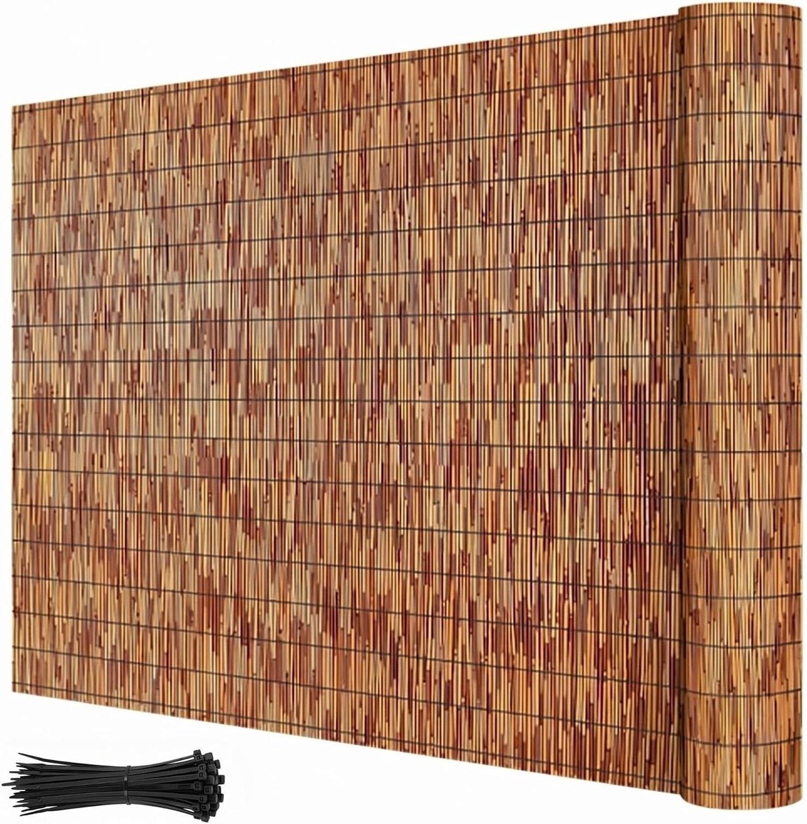 Natuurlijke Riet Schutting - Privacyscherm Tuin - Creëer Privacy - 85% Schaduwdoek - 8.5 x 1.8 meter - Bruin