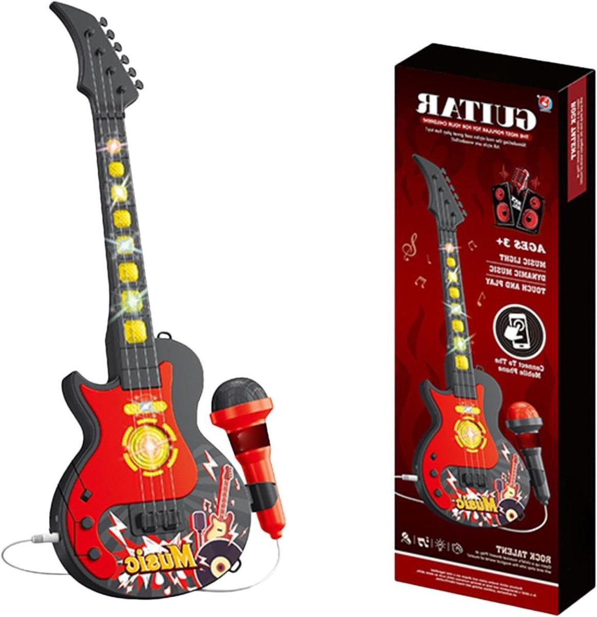 Karaoke Microfoon - Kinderen Speaker - Muziek Maken - Met Ledverlichting - 53 cm - F