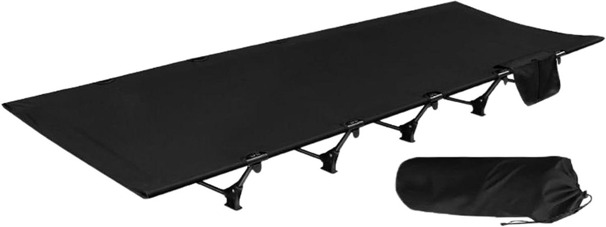 Opvouwbaar Kampeerbed - Klapbed Buiten - Ontspannen Kamperen - Lichtgewicht Aluminium Frame - 192x65cm - Grijs