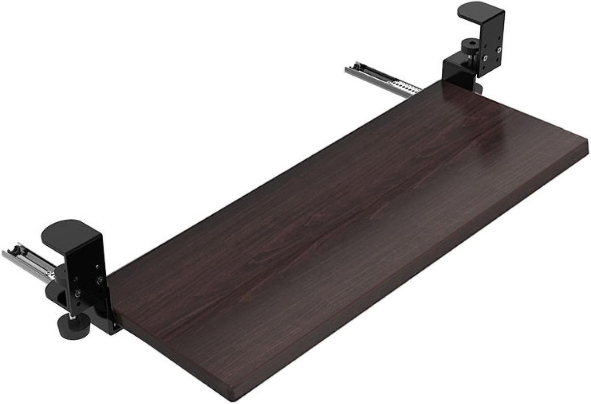 Toetsenbordlade onder bureau - Bureau organizer - Werkruimte organiseren - Uitschuifbaar en zonder installatie - Tot 75 cm breed - Zwart