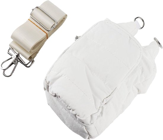 Flessendraagtas met Riem - Flessenzak Houder - Wandelen en Reizen - Ruim Ontwerp - 32oz tot 40oz - Wit — afbeelding 2