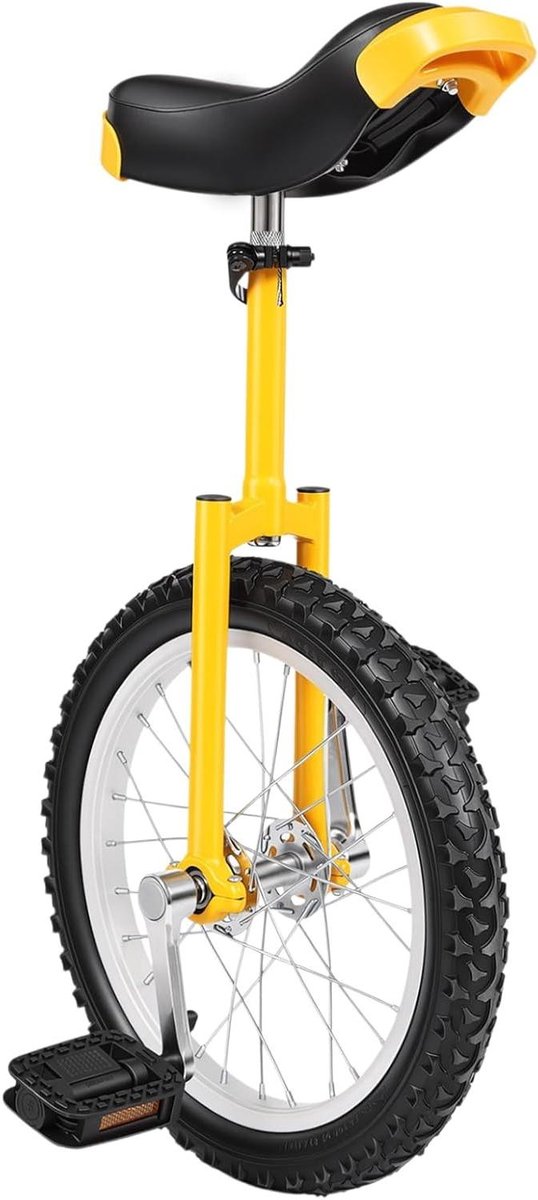 Eenwieler 16 inch One wheel Balans Trainen In hoogte verstelbaar 1.2-1.55m Geel