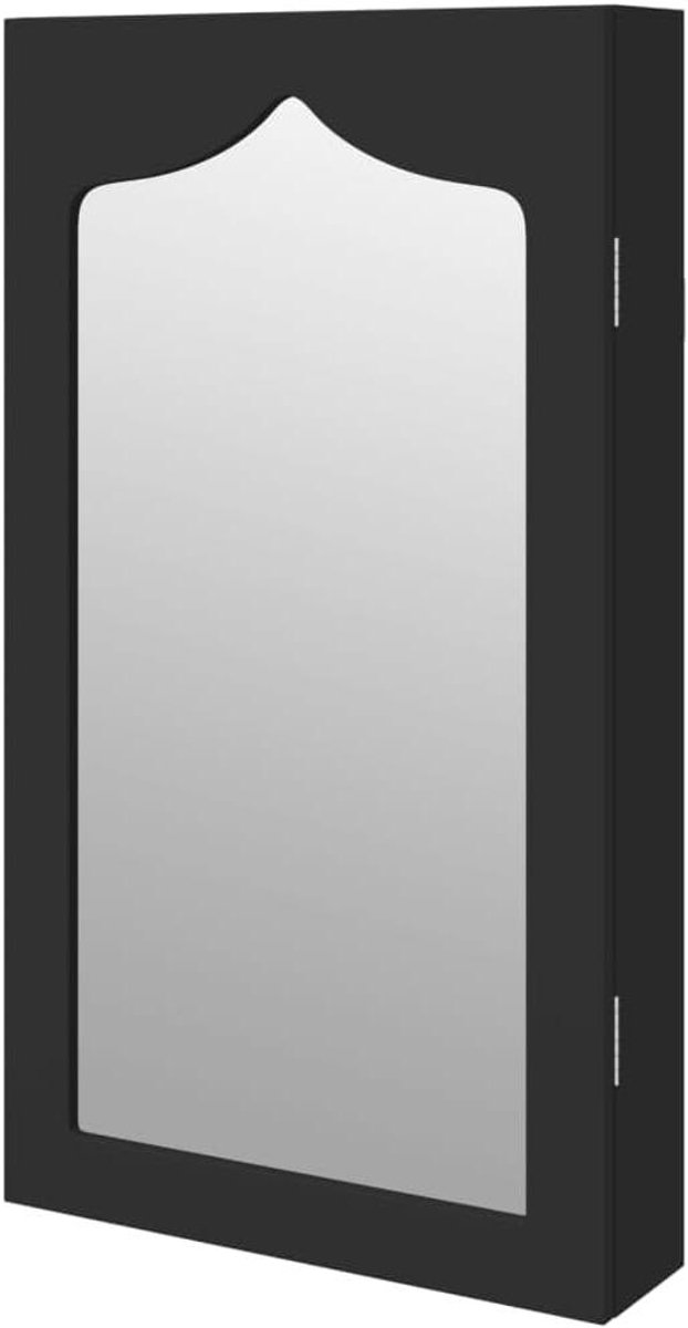 Sieradenkast met spiegel - Wandkast opberger - Juwelen organiseren - Afsluitbaar met sleutels - 37.5 x 10 x 67 cm