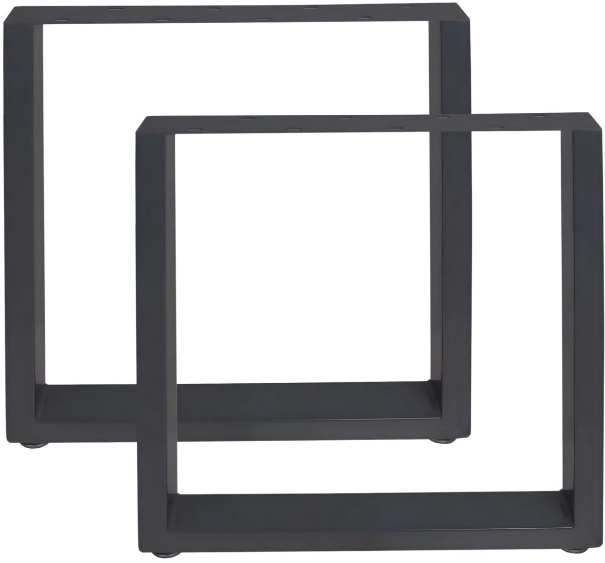 Happiq Set van 2 tafelpoten – Voor woonkamer, kantoor, bureau of bank – Rechthoekig met vloerbeschermers – Zwart – Afmetingen: 80 x 72 cm Black