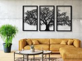 Wanddecoratie Boom, Houten Wandbeeld, 3D Wanddecoratie voor Thuis, Moderne Beelden voor Huis Kantoor Slaapkamer, Woonkamer en Keuken - 120x67 cm