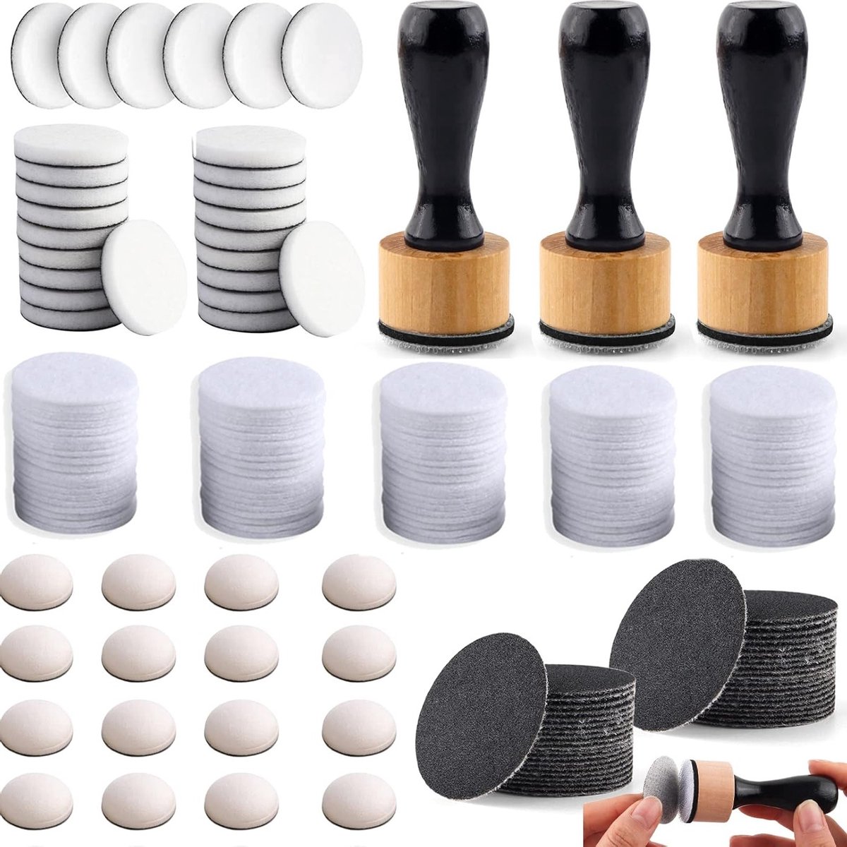 Complete set van 129 mini ink mixing tools met vervangende schuim pads en schuurdiscs voor perfect mengen en schuren
