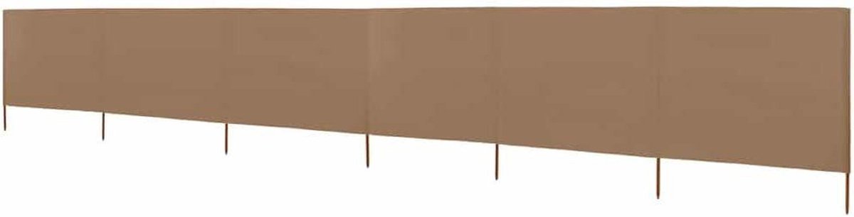 Strand windscherm - Windscherm camping - Bescherming tegen wind - Opvouwbaar 6-delig - 800 x 80 cm - Taupe
