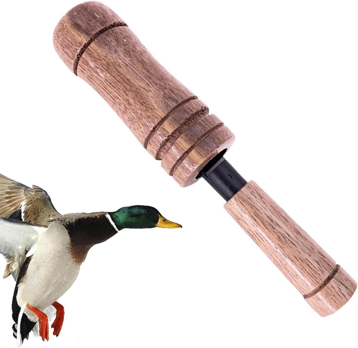 Houten Eendenfluit - Lokfluit Natuur - Vogels Lokken - Realistische Geluiden - 12 cm - Houtkleur