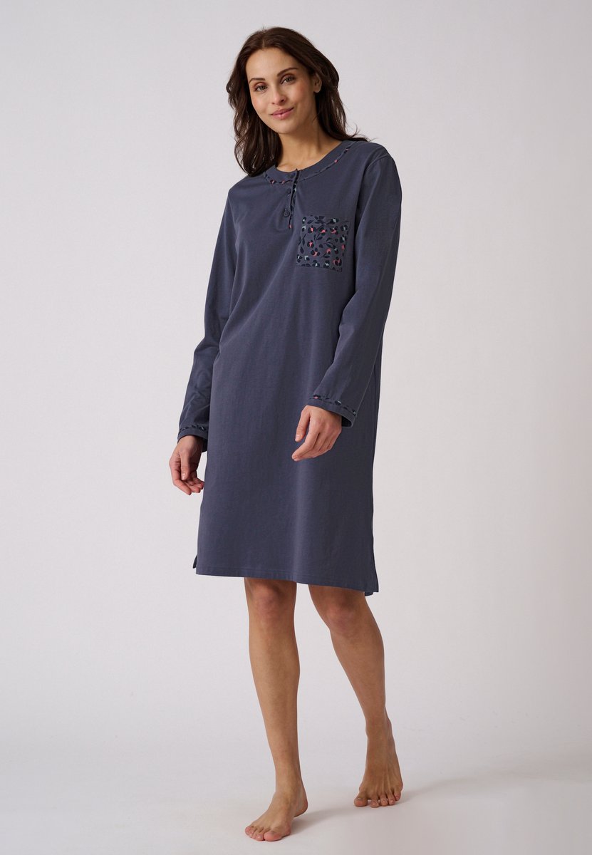 Damart Slipdress mesh jersey, lengte 95 cm - Dames - Blauw - 54-56 (XXL)
