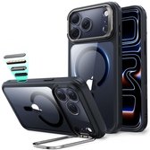 ESR Hoesje Geschikt voor Apple iPhone 17 Pro Max - Classic Hybrid HaloLock - Compatibel met MagSafe & Qi2 - Back Cover met Standaard - Camera Kickstand - Cameraregelaar Control Knop - Clear Zwart