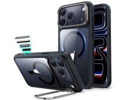 ESR Hoesje Geschikt voor Apple iPhone 17 Pro Max - Classic Hybrid HaloLock - Compatibel met MagSafe & Qi2 - Back Cover met Standaard - Camera Kickstand - Cameraregelaar Control Knop - Clear Zwart