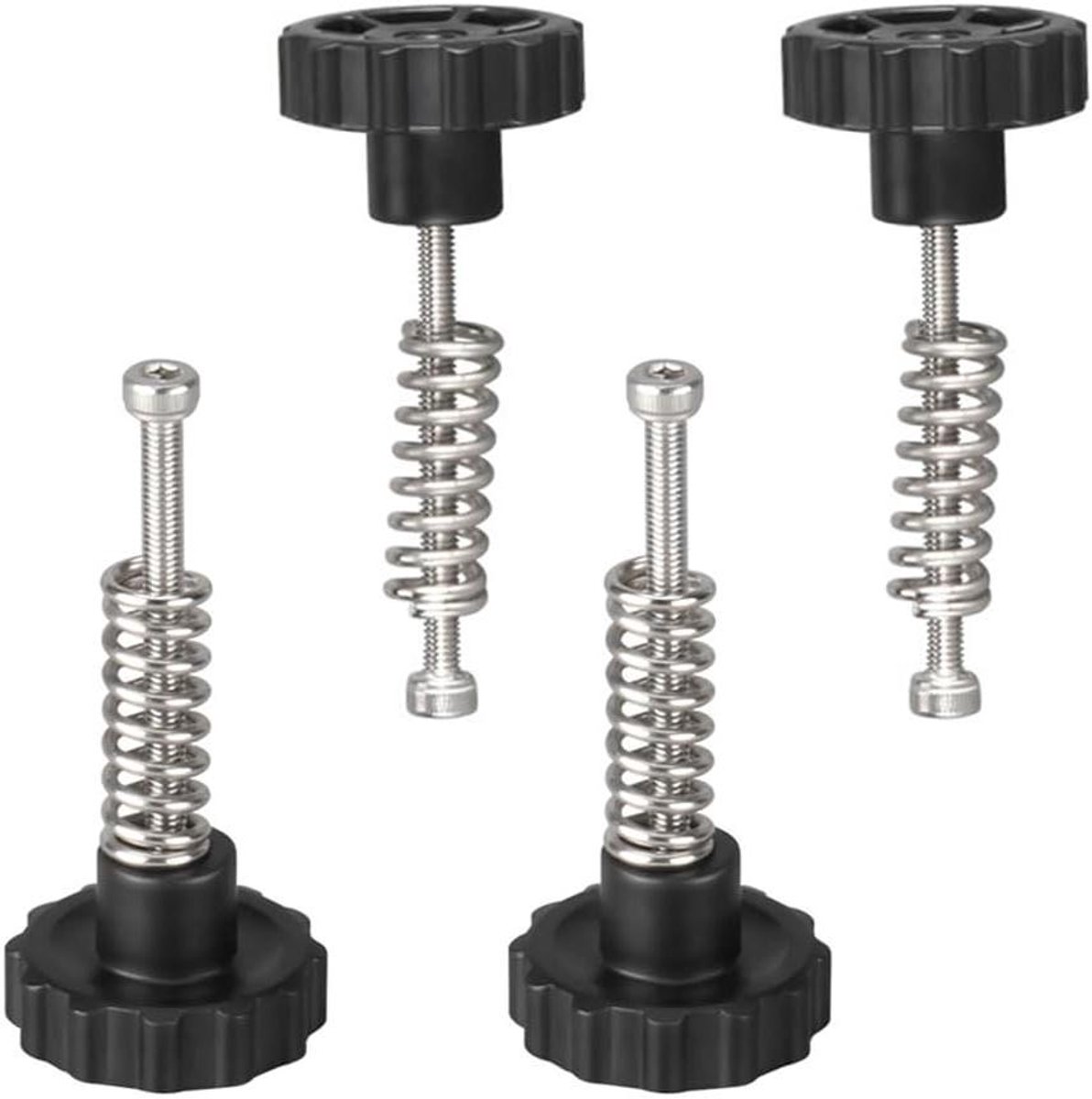 Nivelering Moeren - Warmbed Kit - 3D Printer Stabiliseren - Verbeterd Ontwerp - 4 Stuks - Zwart