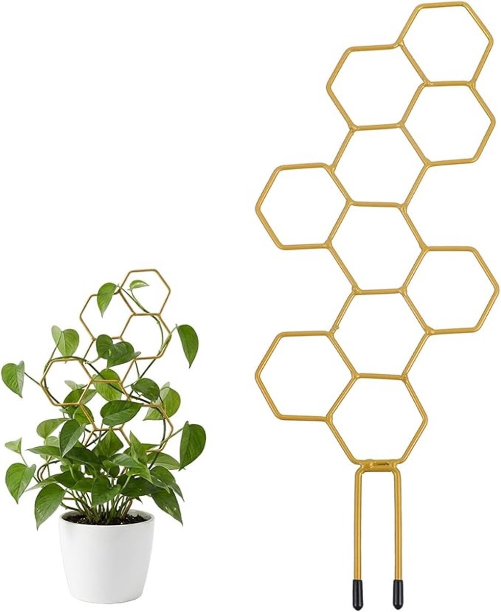 Metalen klimsteun voor potplanten, 35 cm honingraat latwerk