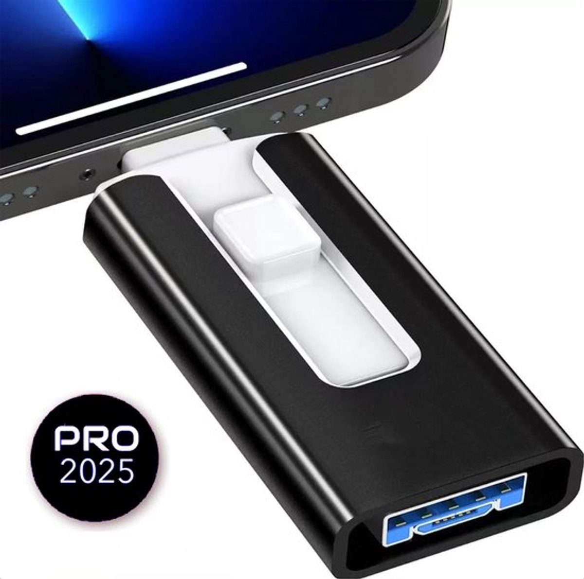 Draagbare opslag - USB-geheugenstick - Extern opslagapparaat - Flashdrive - USB-geheugenstick-3-in-1 push-pull USB-flashdrive-256GB