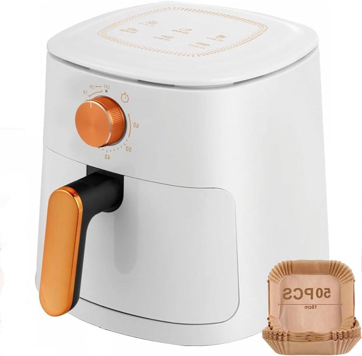 Compacte heteluchtfriteuse - Olievrije pan - Gezond koken - Energiebesparend ontwerp - 4 Liter capaciteit - Zwart