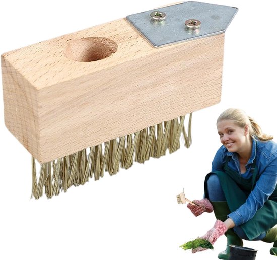 Voegenreiniger - Onkruidborstel terras - Terras reinigen - Stalen V-vorm borstels - 16 x 15.7 x 5.7 cm - Niet gespecificeerd — afbeelding 5