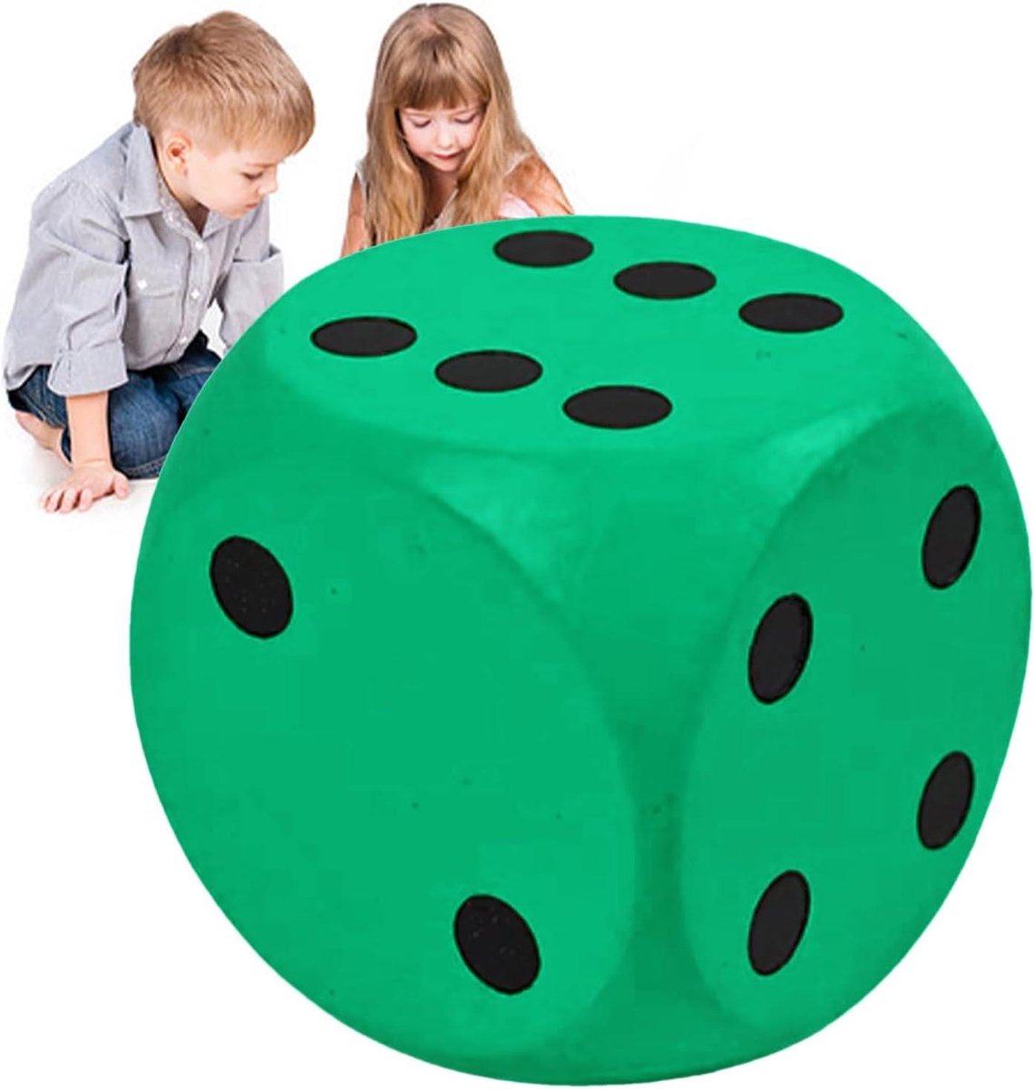 Schuimkubussen - Grote dobbelstenen - Educatief spel - Zacht PU materiaal - 15 cm - Groen