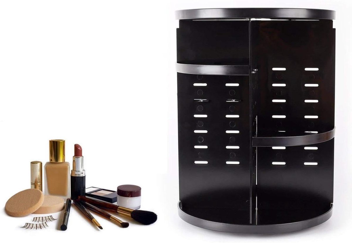Make-up Organizer - Cosmetica Display - Sieraden Opbergen - 360 Graden Roterend - 31 x 23 cm - Zwart