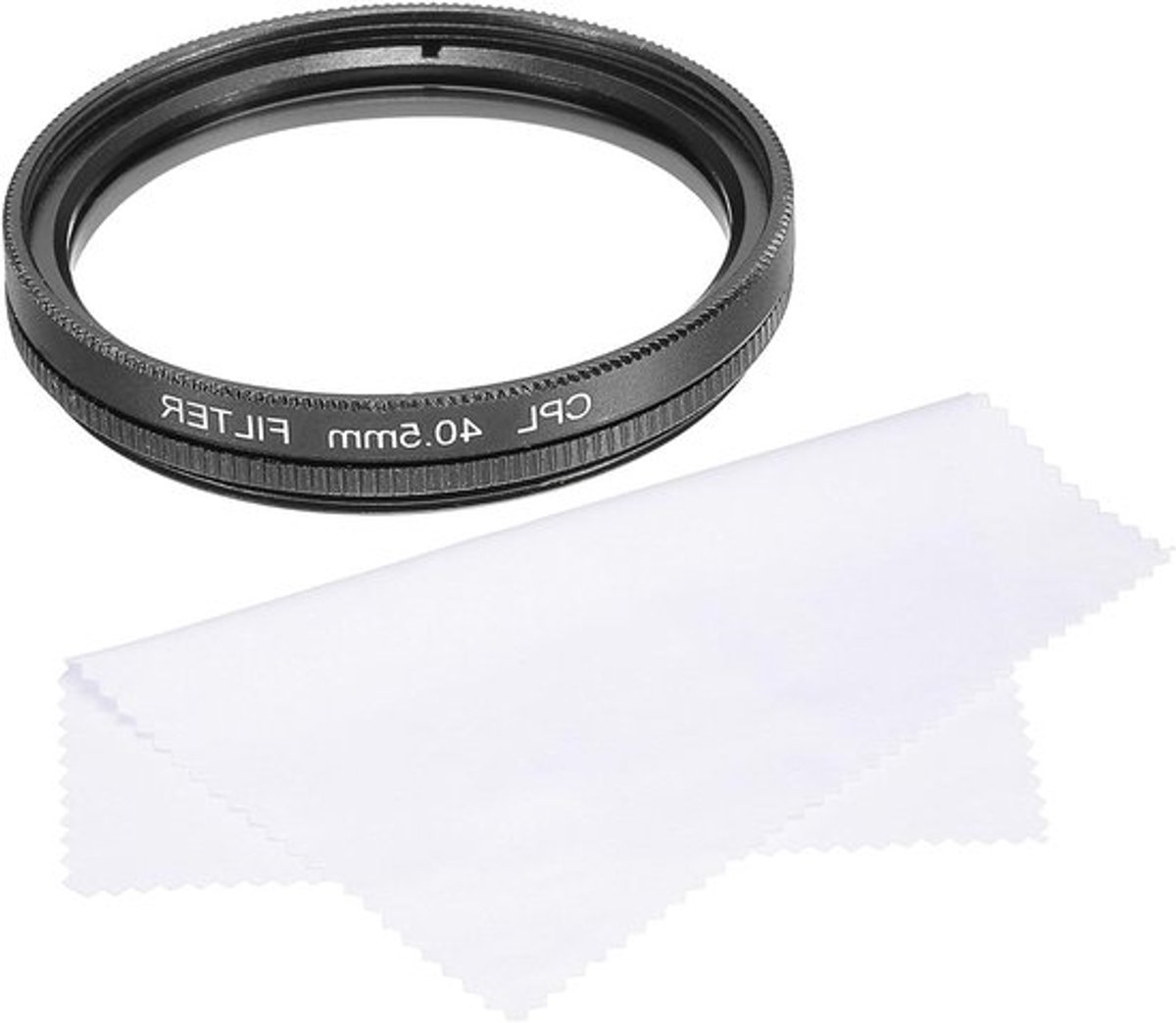 Circulair polarisatiefilter 40,5mm met dubbelzijdige coatings en reinigingsdoekje, geschikt voor cameralens