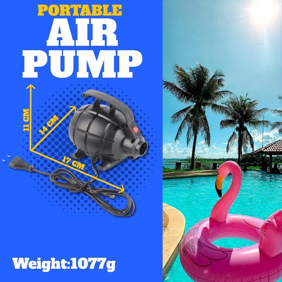 SVGCommerce - Elektrische Pomp - Inflatable Boats - Compact en krachtig - Zwart - Voor luchtbedden en zwembaden - Ideaal voor opblaasbare producten van Svgcommerce — afbeelding 4