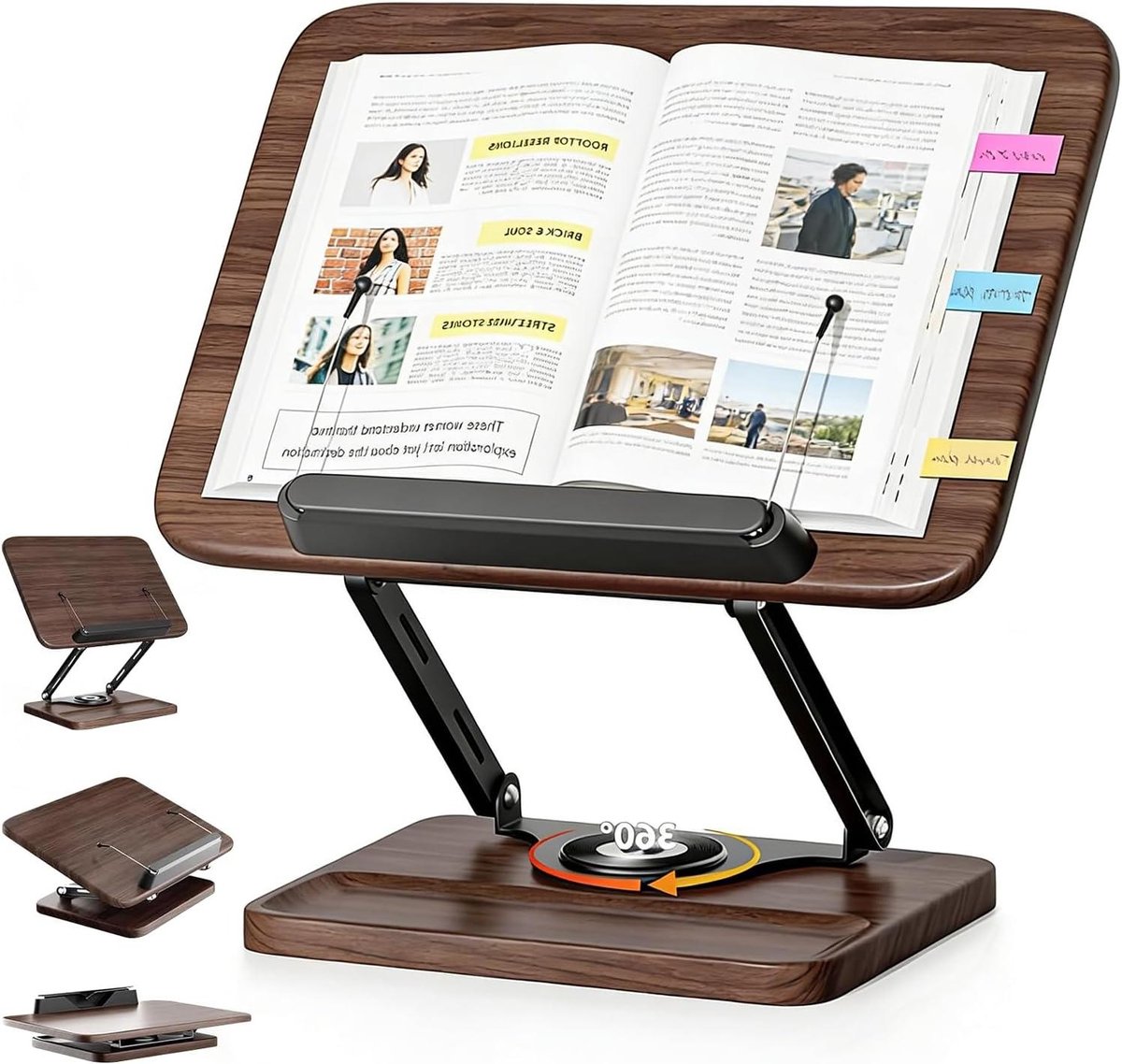 Boekenstandaard - Leeshouder - Comfortabel Lezen - Verstelbaar Hout - 37x26x9 cm - Houtkleur