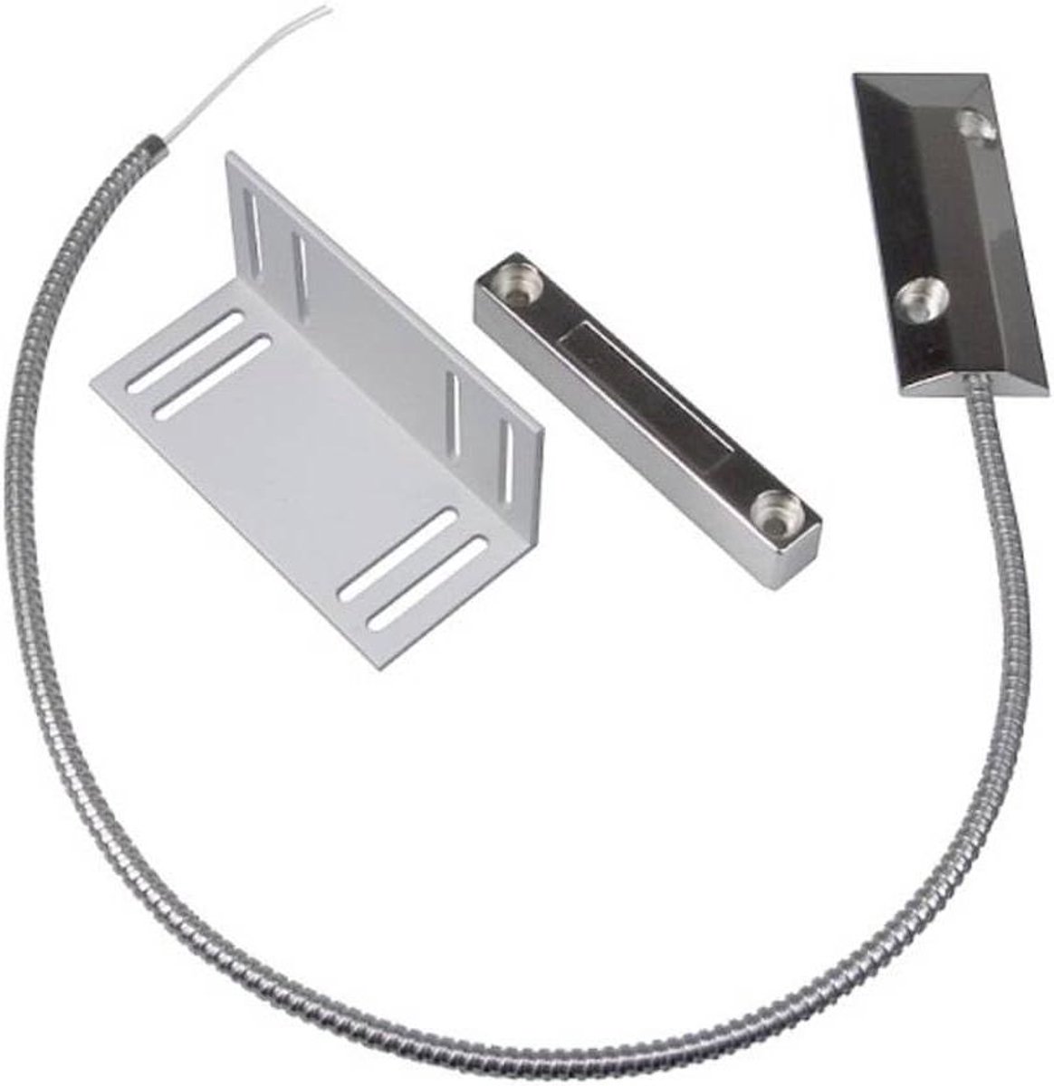 Deur sensor - Magnetische contact - Garagedeur beveiligen - Robuuste aluminium behuizing - Tot 75 mm - Zilver