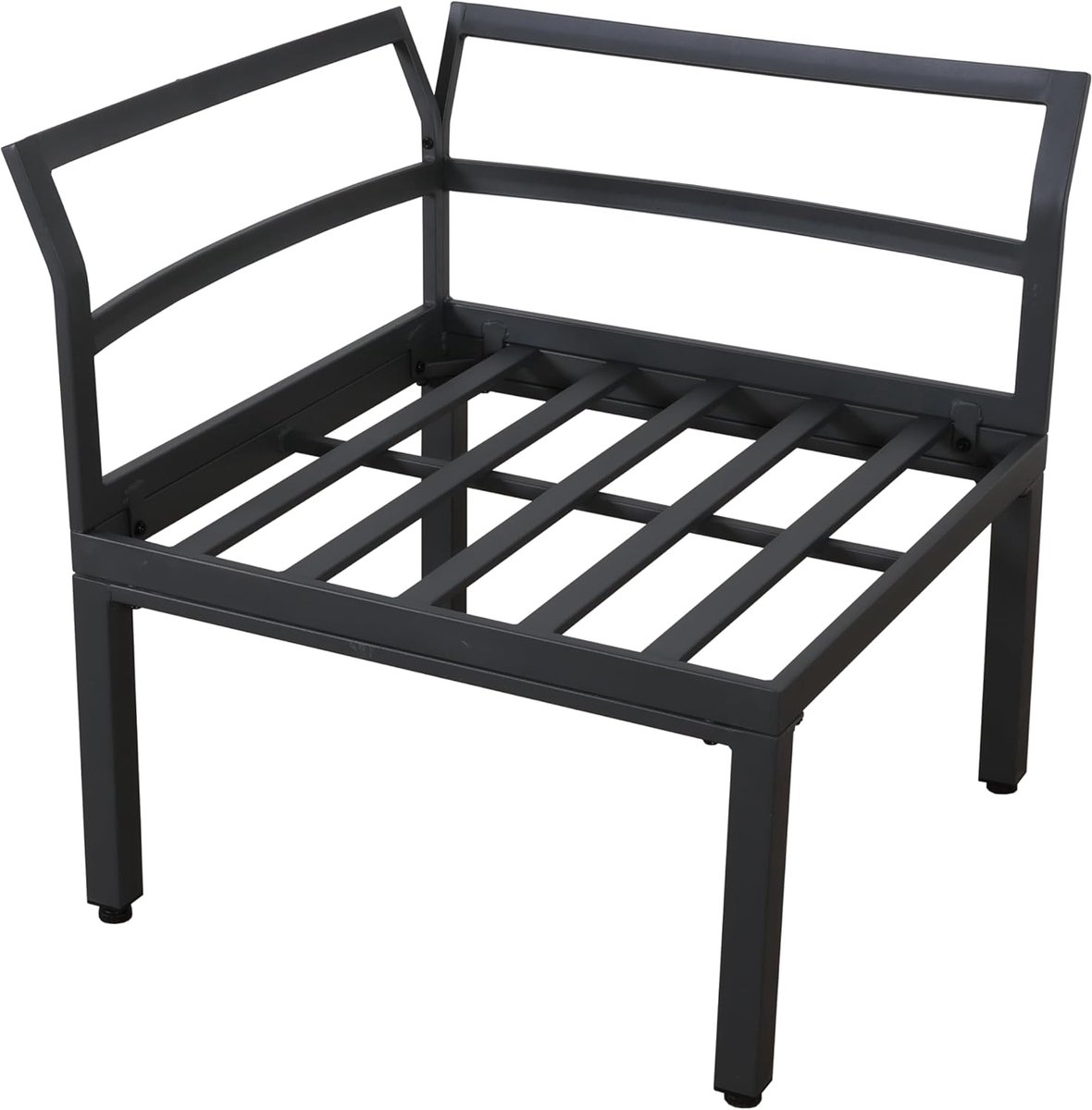 Tuinloungeset 5-delig 6-7 Personen met IJsemmer Tafel 110x63,5x65 cm – Grijs/Houtlook – Verzinkt Stalen Frame – Luxe Hoek Loungeset met Dikke Kussens – Weerbestendig & Modern – HomebyNicole