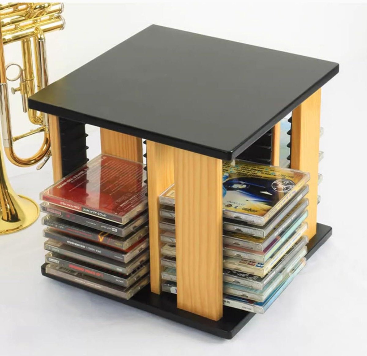 Cassette Opslag - CD Display - Muziek Organiseren - 360 Graden Rotatie - 48 CD Slots - Zwart
