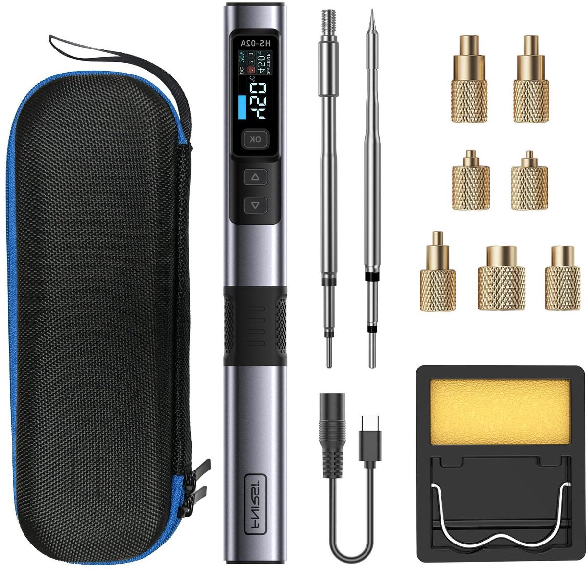 Soldeerbout Kit - Reparatie Tool - Elektronica Repareren - 100W Snel Verwarmen - M2 tot M8 - Zwart