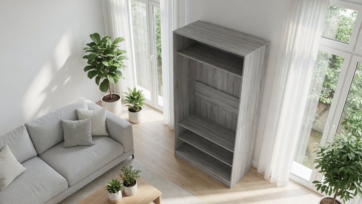 Kledingkast - Grijs - 100x50x200 cm - Arqam