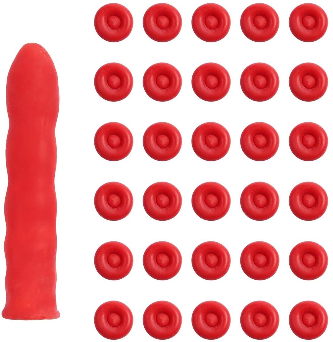 Kalfbuisdoppen - Kitkappen - Kitbuizen Afdichten - Elastisch Latex Materiaal - 30 stuks - Rood