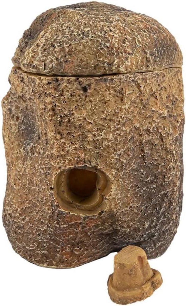 Cricket Voederbak - Insecten Voeder - Reptielen Voeden - Natuurlijke Rots Imitatie - 9 x 9 x 105 cm - Bruin
