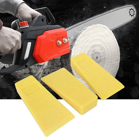 Kettingzaag Wiggen - Boom Snoei Gereedschap - Bomen Vellen - Hoge Impact Kunststof - 3 stuks 5.5 inch - Geel — afbeelding 5