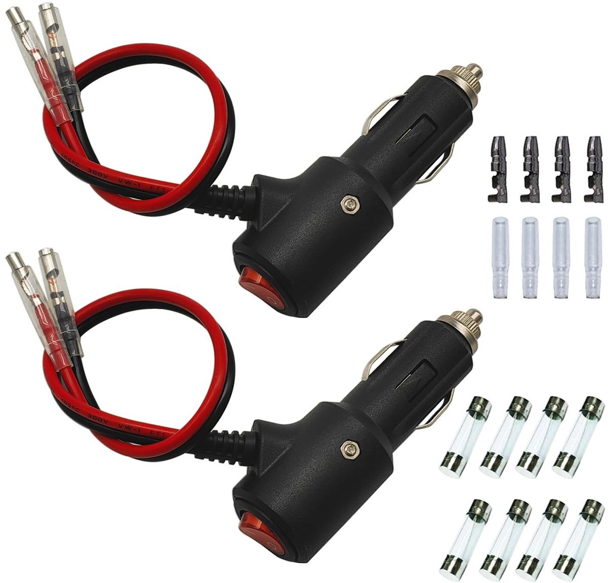 SPHProducts - 12/24 V verlengkabel - sigarettenaansteker-kabel - 27 cm - met onderbreking - ideaal voor auto - zwart