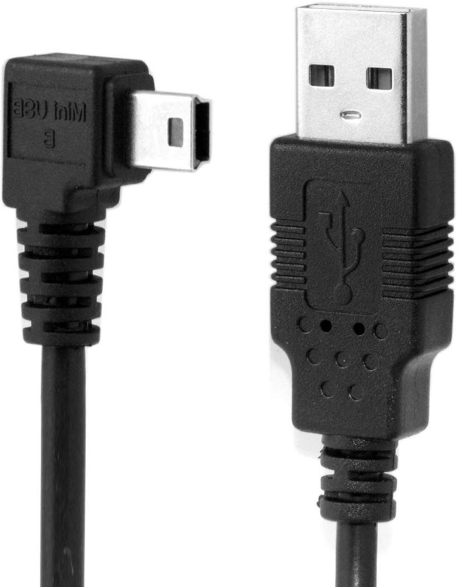 Mini USB naar Mini-B 5-pins Kabel 90 Graden Hoek Data & Oplaadkabel 1.8m