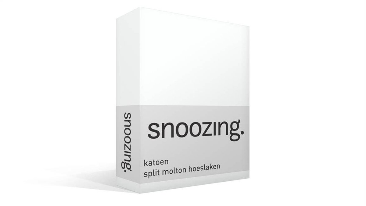 Snoozing Katoen - Split - Molton - Hoeslaken - Lits-jumeaux - 180x210/220 cm - Wit