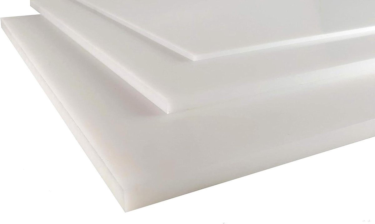 Kunststof Plaat - Polyethyleen Plaat - Industriële Toepassing - Hoge Slagvastheid - 20 mm Dikte - Wit Natuur