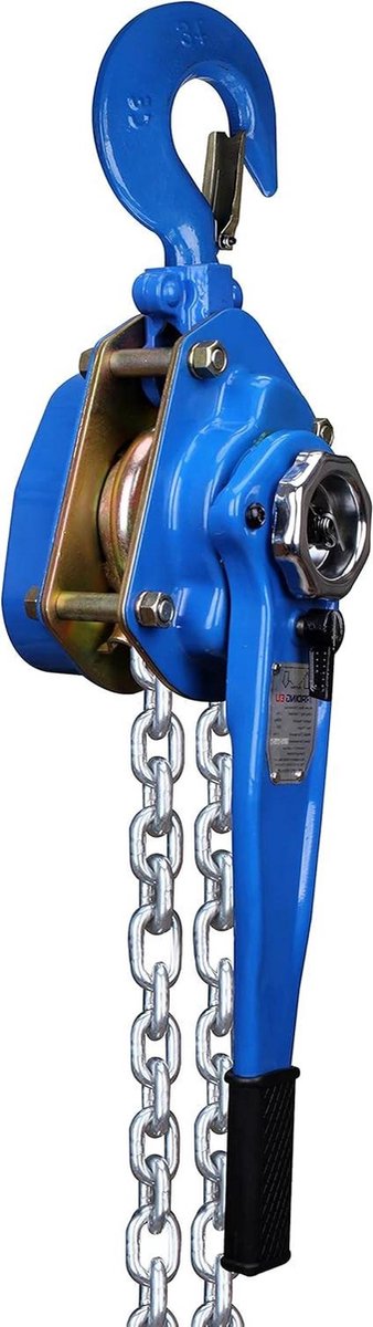 Hefboom takel - Ketting takel - Zware lasten heffen - Mechanische lastrem - 3000 kg 6000 mm - Zwart
