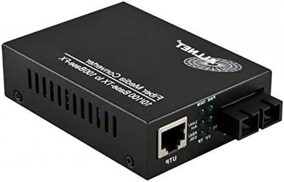 Netwerk Media Converter - LAN Fiber Adapter - Netwerk Uitbreiding - Multi-Mode SC Poort - 100 MBit/s - Zwart