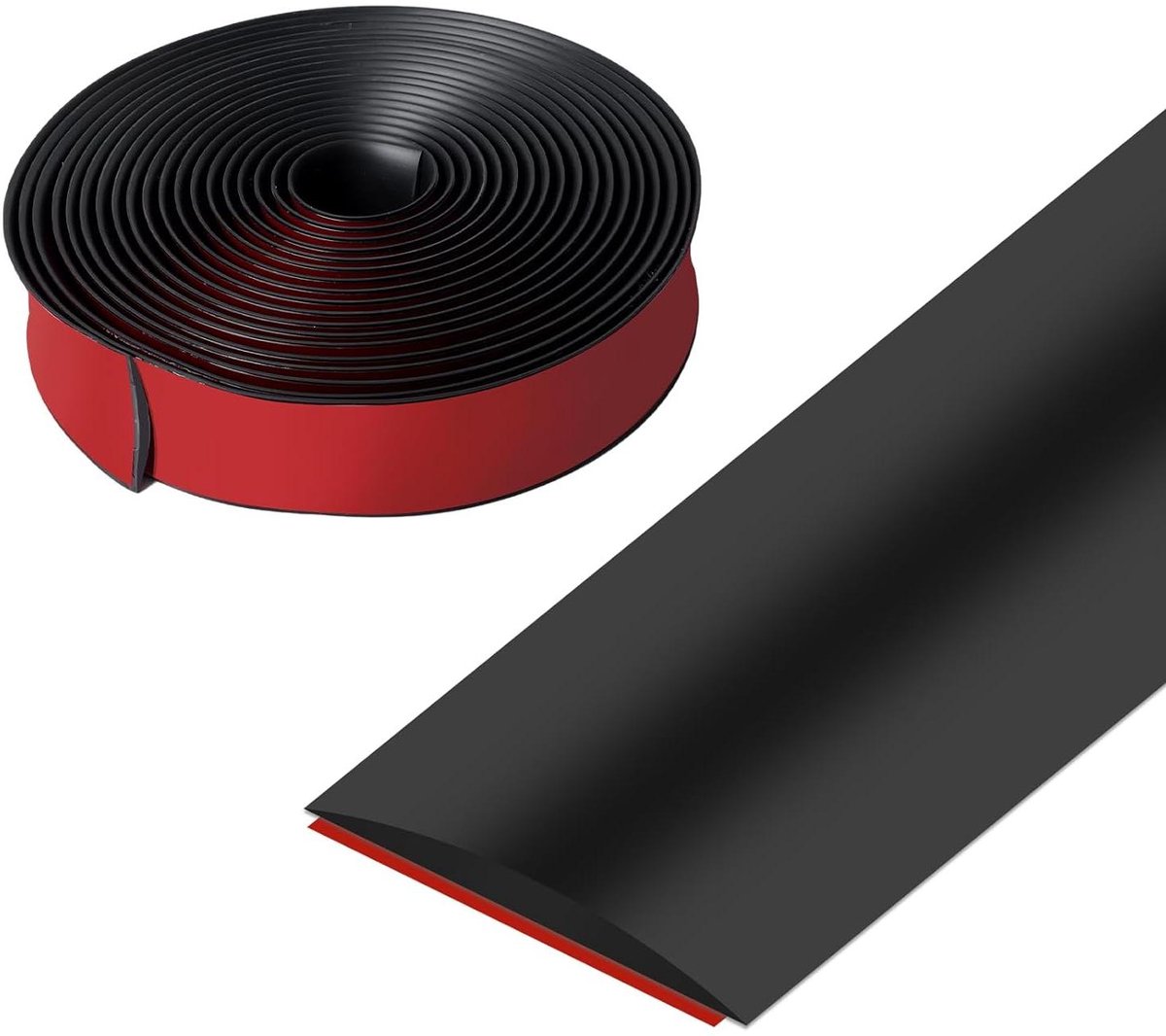 Vinyl Overgangsprofiel - Zelfklevend - Voor het afdekken van vloernaden - Zwart - 4 cm x 6 m